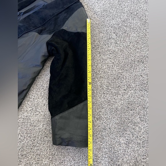 D.A.N.Y Women’s Black Leather/Suede Mid Length Jacket Coat Size Small - Picture 7 of 9